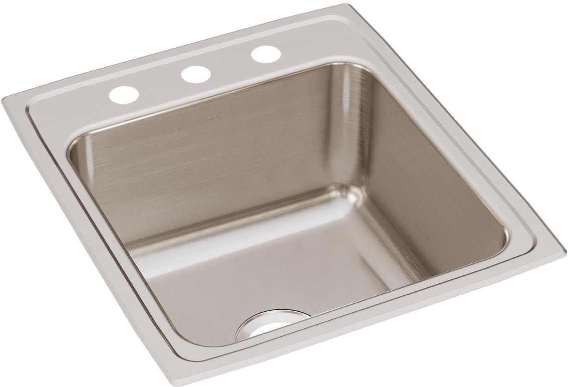 Photos - Kitchen Sink Elkay DLR202210 Lustertone 19-1/2" Drop In Single Basin Stainless Steel  3 Faucet Holes Sinks s Stai 