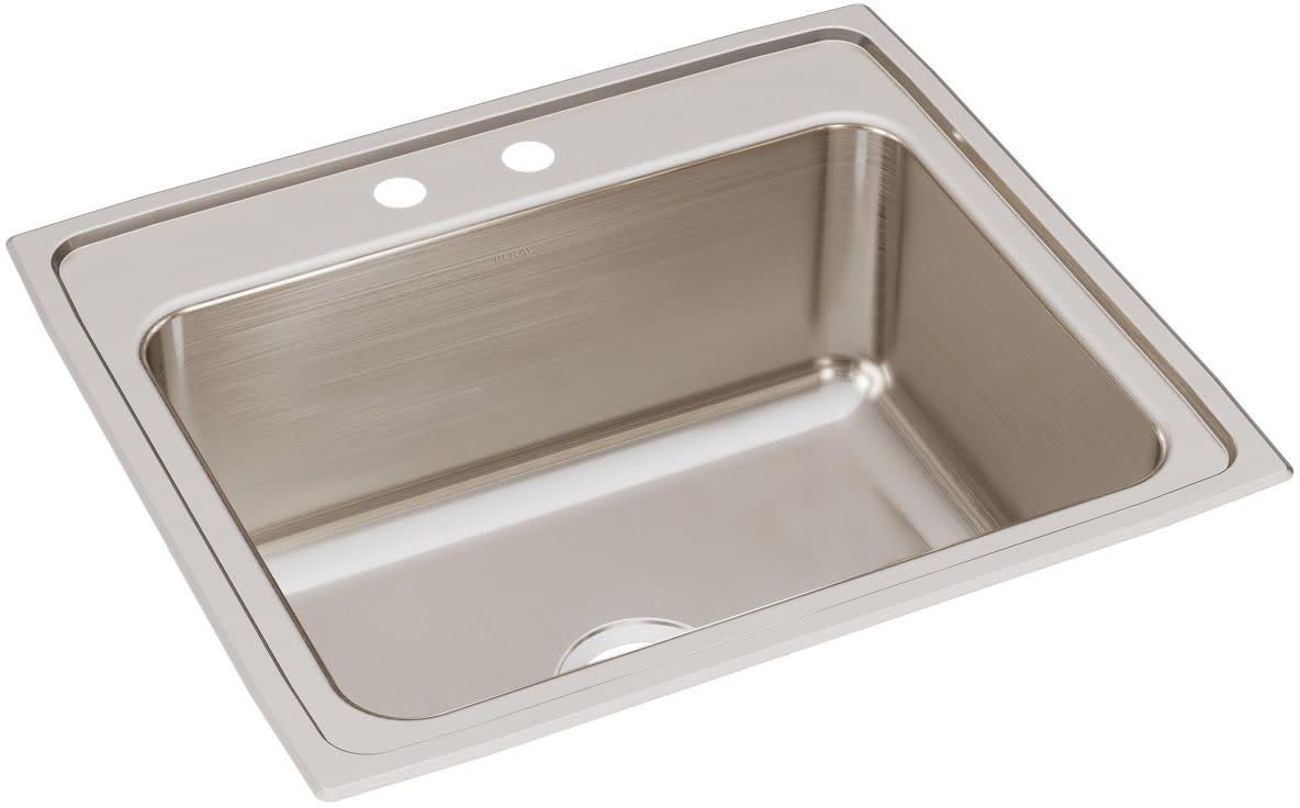Photos - Kitchen Sink Elkay DLR252210 Lustertone 25" Drop In Single Basin Stainless Steel  2 Faucet Holes Sinks s Stainles 