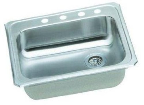 Photos - Kitchen Sink Elkay GECR2521R Celebrity 25" Drop In Single Basin Stainless Steel  4 Faucet Holes Sinks s Stainless 