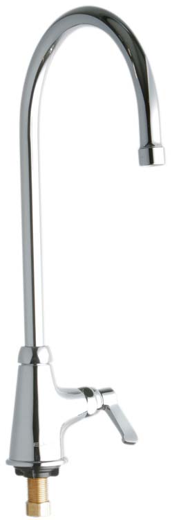 Elkay LK535GN08L2 ADA Single Hole Single Control Deck Mount Classroom Faucet with 8" Reach Gooseneck Spout Chrome Faucet Utility Single Handle