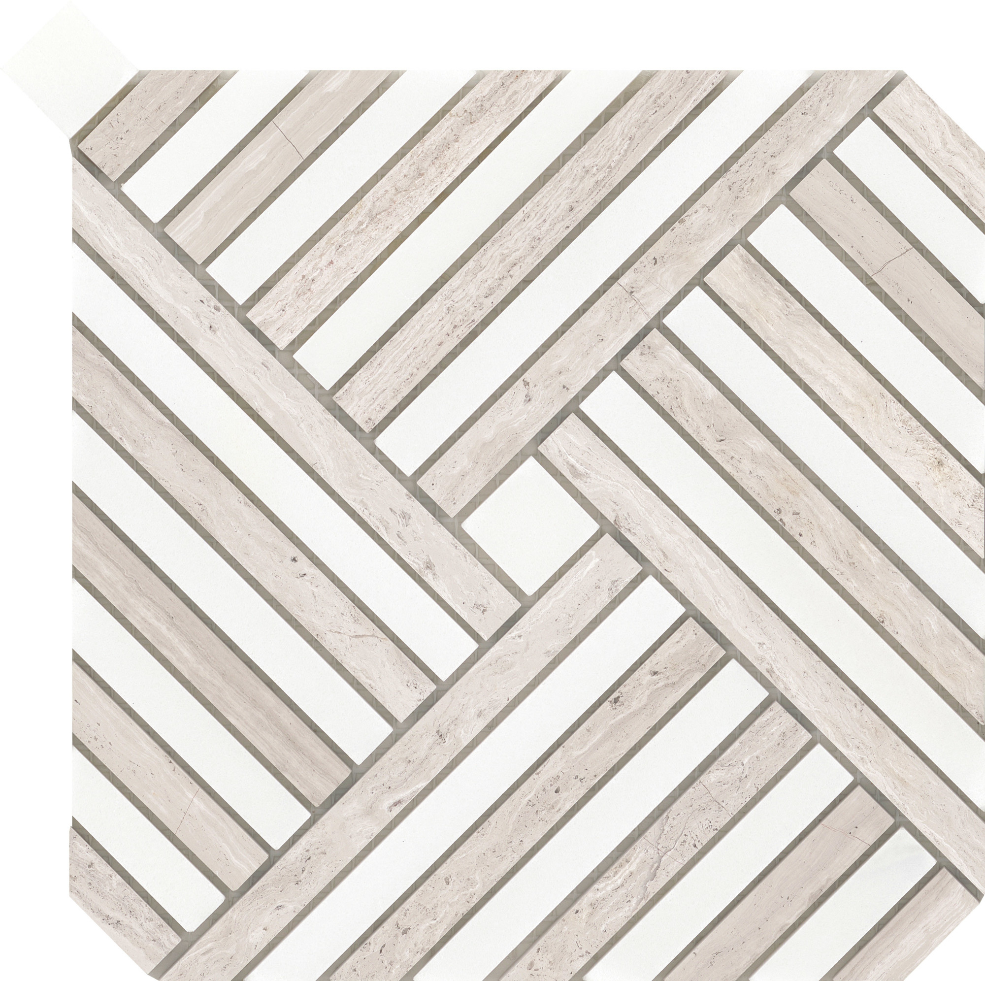 Emser Tile M05ALLU0909MPL Alluro - 9" x 9" Square Basketweave Mosaic Wall Tile - Polished Stone Visual - Sold by Piece (0.56 SF/Sheet) Cream Flooring