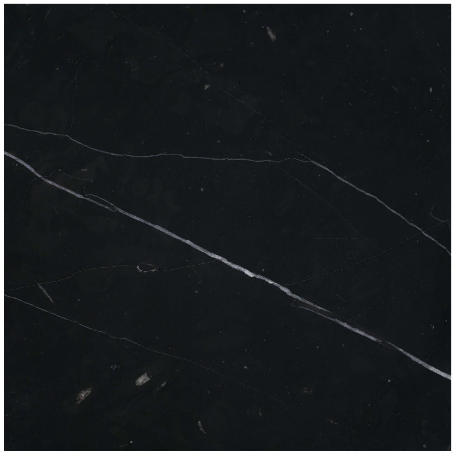 Emser Tile M05MARQ1212P Marble - 12" x 12" Floor and Wall Tile - Polished Visual - Sold by Piece (1 SF/Sheet) Black Flooring Tile