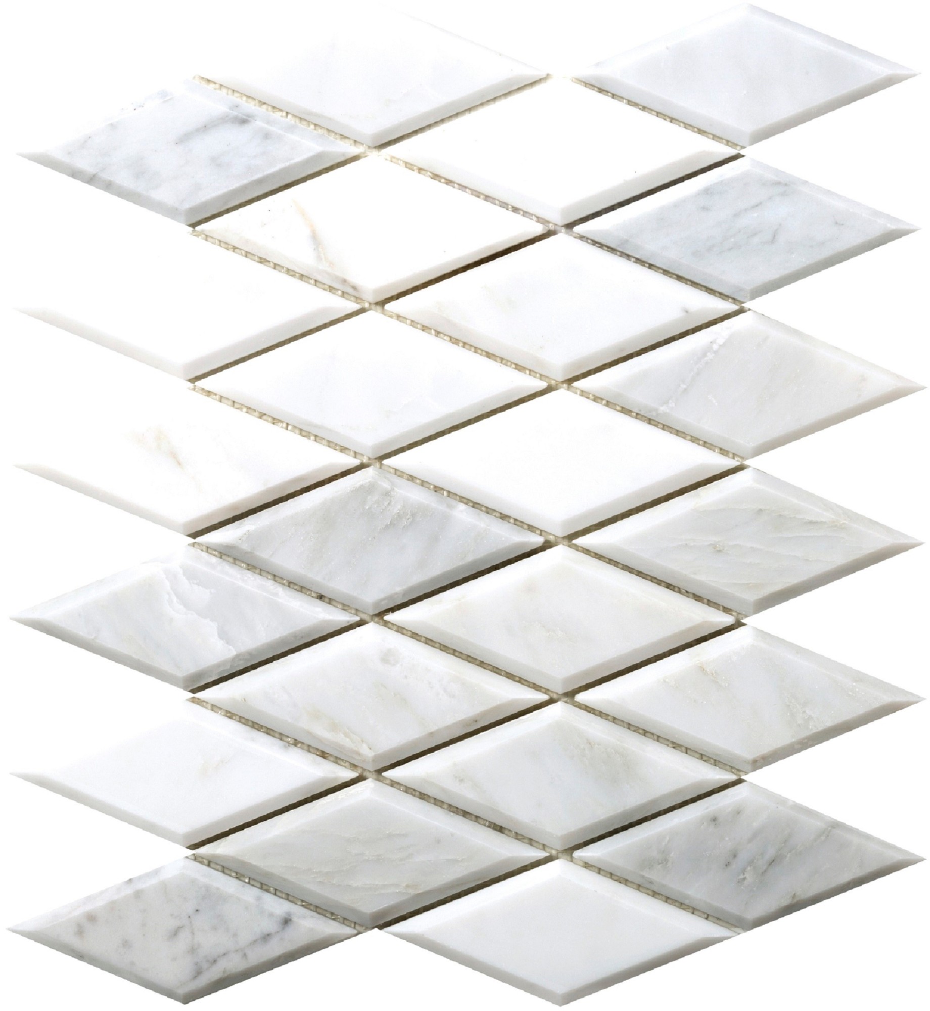 Photos - Tile Diamond Emser  M05WINT1013MDI Marble - 10" x 13"  Wall  - Textured Visual - Sold by Sheet  Winter Frost (0.9 SF/Sheet)