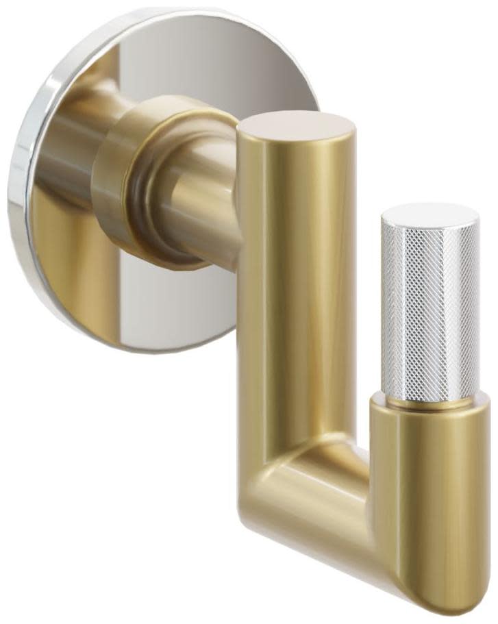 Emtek 2268.00US14.RD.KNUS26 SELECT Single U Robe Hook with Polished Nickel Small Disc Rose Polished Chrome Knurled Tip and Choice of Round Stem