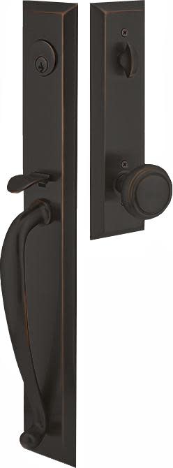 Emtek 4415 Jefferson Single Cylinder Keyed Entry Handleset From the American Classic Collection Oil Rubbed Bronze Door Hardware Handlesets Keyed Entry