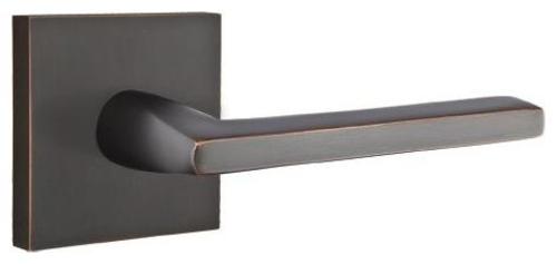 Emtek 5110HLOLH Helios Left Handed Passage Door Lever Set with Square Rose Oil Rubbed Bronze Door Hardware Door Levers Passage Door Levers