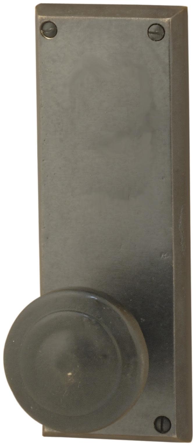 Emtek 71013 Sandcast Bronze Passage Door Entry Set with 7 Inch Height Rectangular Sideplate Medium Bronze Door Hardware Door Levers Passage Door