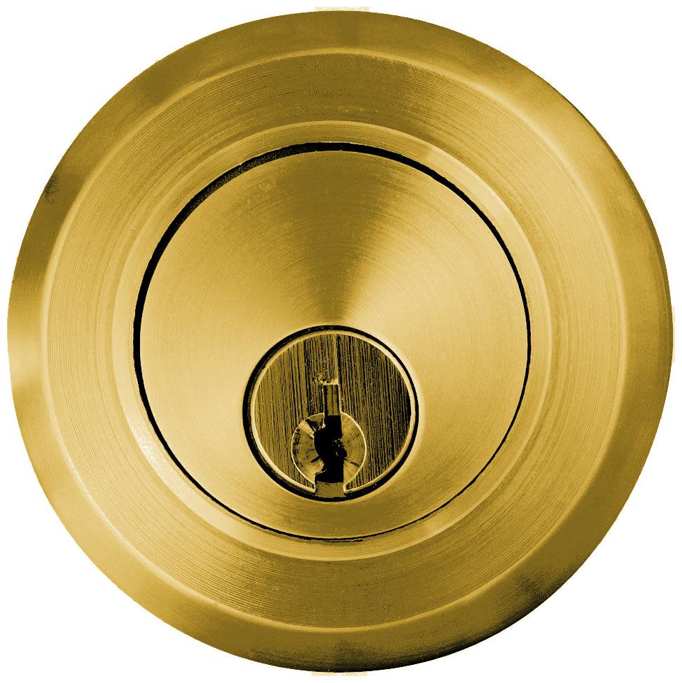 Emtek 8467 Modern Style Brass Modern Single Cylinder Deadbolt Satin Brass Door Hardware Deadbolts Keyed Entry Deadbolts