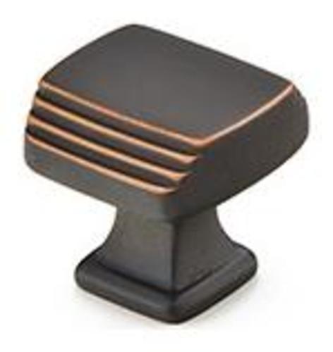 Photos - Furniture Hardware Emtek 86421 Art Deco 1-1/4 Inch Square Cabinet Knob Oil Rubbed Bronze Cabinet Hardware Knobs Square 