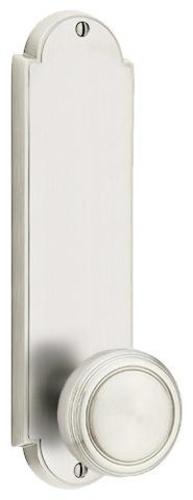 Emtek 8856 Delaware Series Dummy Entry Set with 9 Inch Tall Backplate From the American Classic Collection Satin Nickel Door Hardware Door Levers