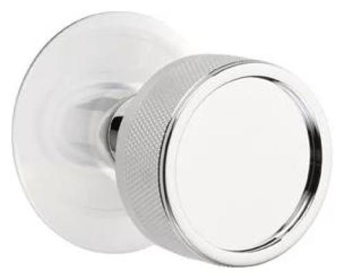 Emtek M520KNK SELECT Knurled Mortise Privacy Door Knob Set and Lock Body with Magnetic Latch Polished Chrome Door Hardware Mortise Locks Privacy