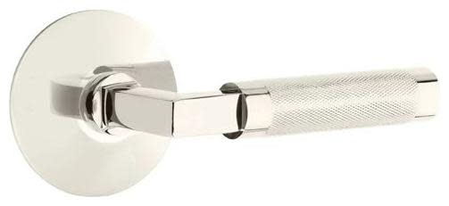 Emtek M520KN SELECT Knurled Mortise Privacy Door Lever Set and Lock Body with Magnetic Latch Polished Nickel Door Hardware Mortise Locks Privacy