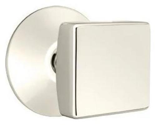 Emtek M520SQU Square Mortise Privacy Door Knob Set and Lock Body with Magnetic Latch Polished Nickel Door Hardware Mortise Locks Privacy Mortise Locks