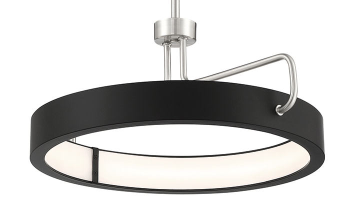 Photos - Chandelier / Lamp Wide Eurofase Lighting 37083-020 Pemberton 18"  LED Ring Chandelier / Semi-Flush Ceiling Fixture Satin Nickel Indoor Lighting 