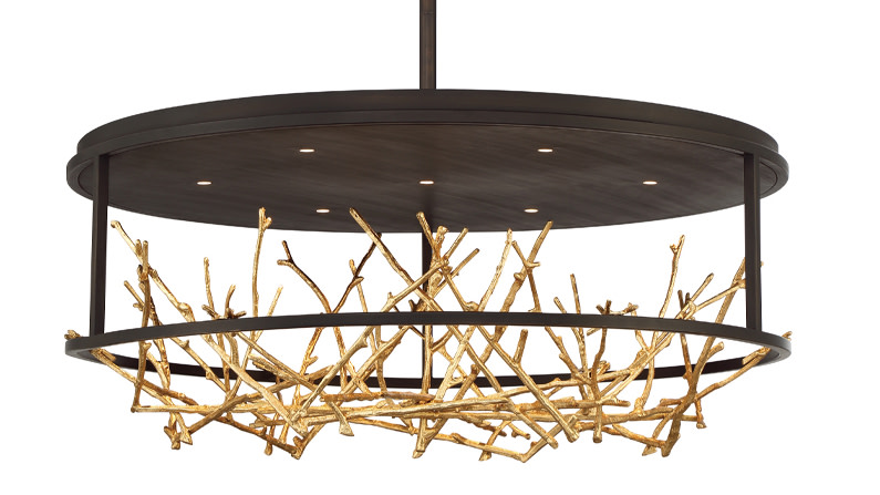 Photos - Chandelier / Lamp Eurofase Lighting 38097 Aerie 31" Wide LED Abstract Drum Chandelier Bronze / Gold Indoor Lighting Chandeliers 38097-010