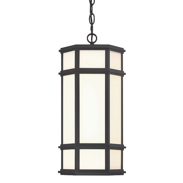 Photos - Floodlight / Street Light Eurofase Lighting 42691 Monté 9" Wide LED Outdoor Mini Pendant Satin Black Outdoor Lighting Pendants 42691-013