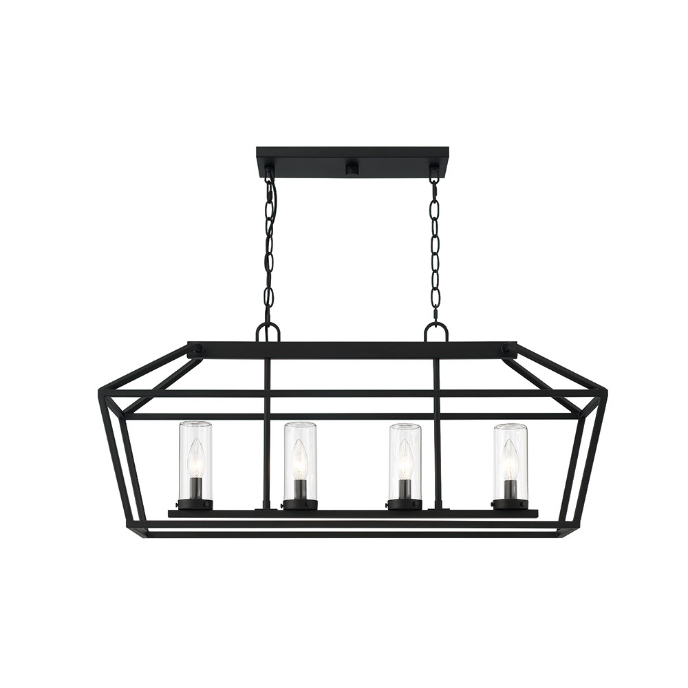 Photos - Floodlight / Street Light Eurofase Lighting 42740 Bastille 4 Light 10" Wide Outdoor Taper Candle Linear Chandelier Satin Black Outdoor Lighting Chande