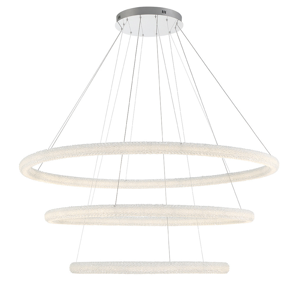 Photos - Chandelier / Lamp Eurofase Lighting 43927 Sassi 3 Light 60" Wide LED Ring Chandelier Chrome Indoor Lighting Chandeliers 43927-012