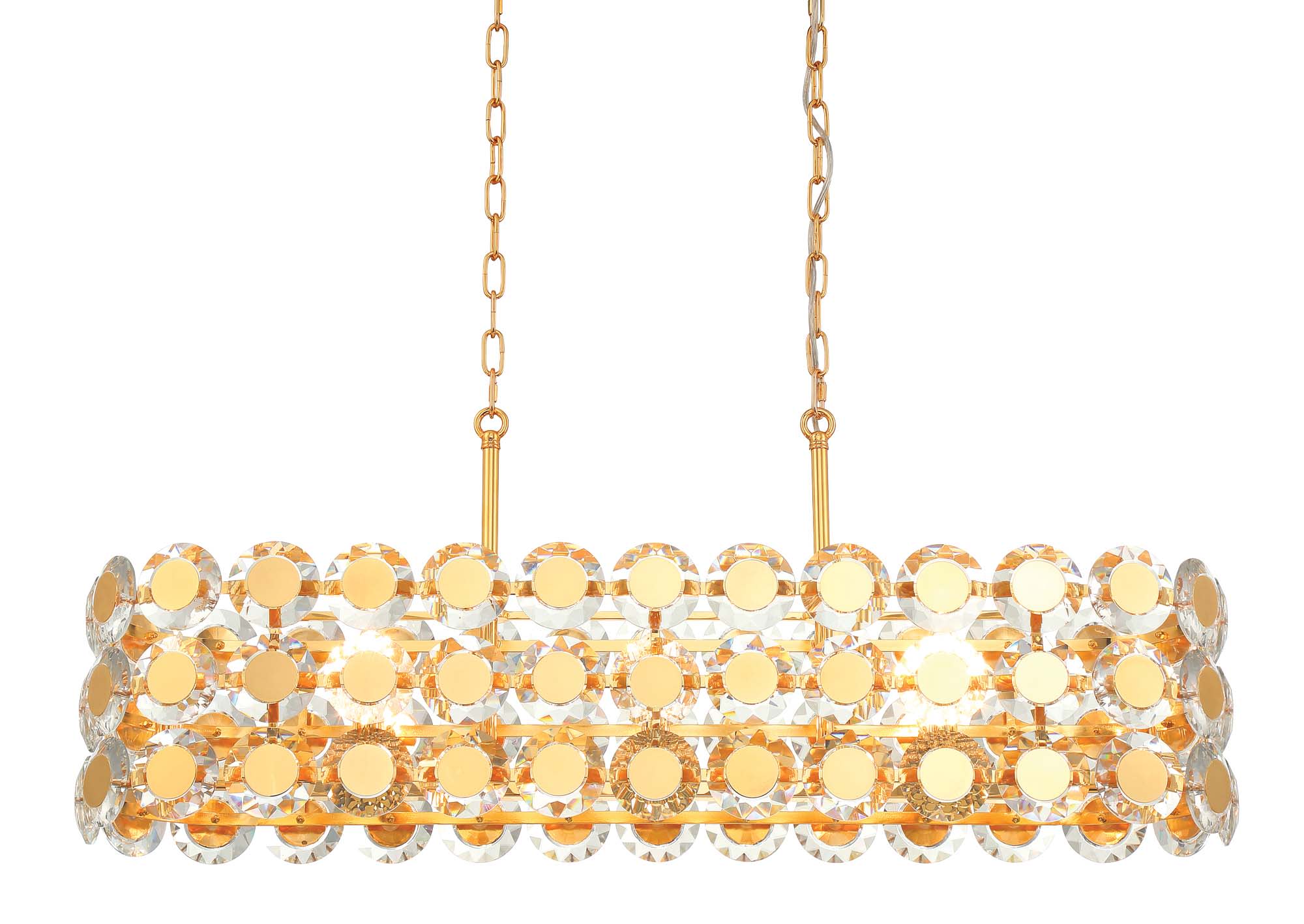 Photos - Chandelier / Lamp Eurofase Lighting 44287 Perrene 8 Light 40" Wide Linear Chandelier Gold Indoor Lighting Chandeliers 44287-020