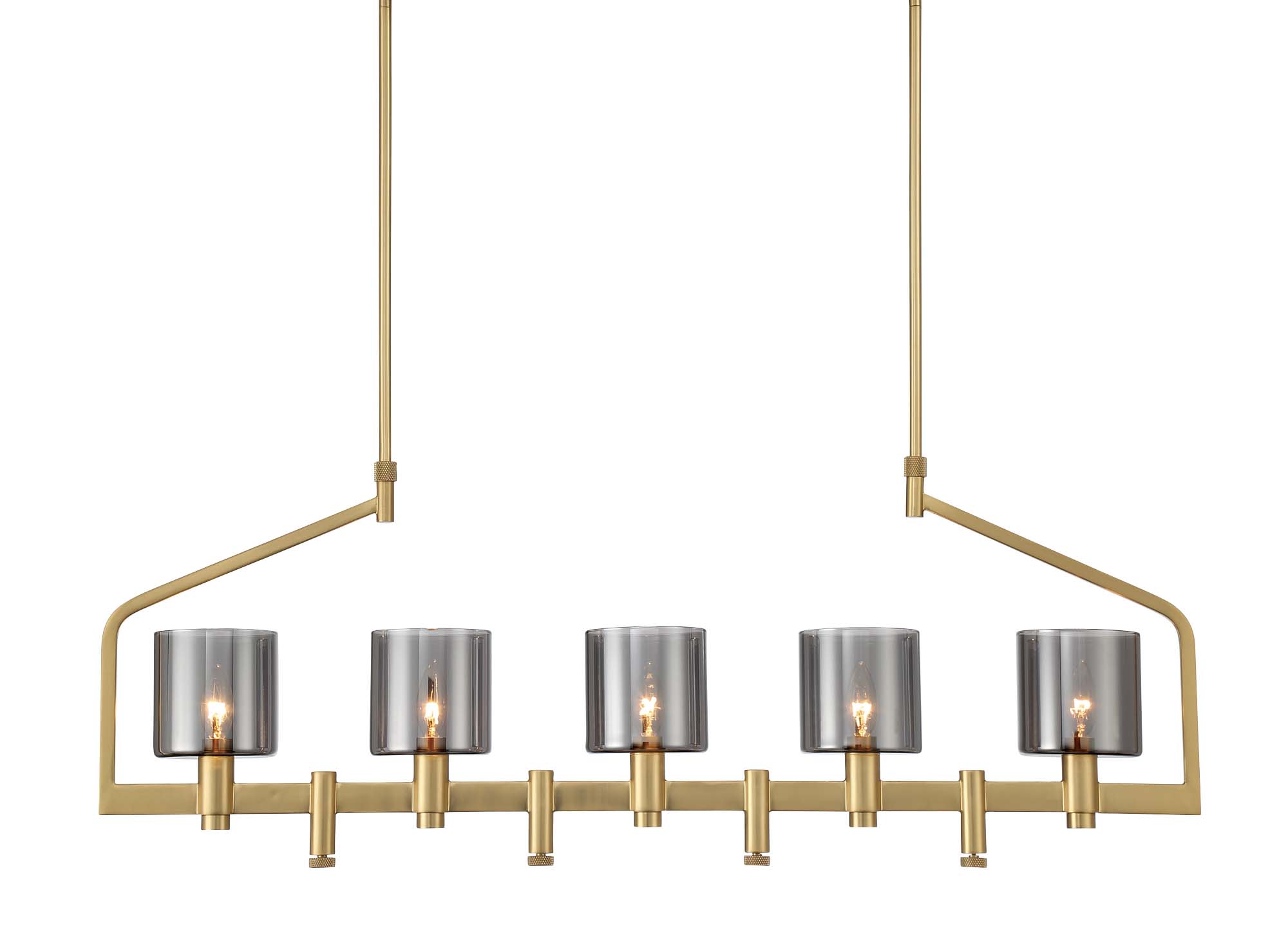 Photos - Chandelier / Lamp Eurofase Lighting 45652 Decato 5 Light 42" Wide Linear Chandelier Brushed Gold Indoor Lighting Chandeliers 45652-011
