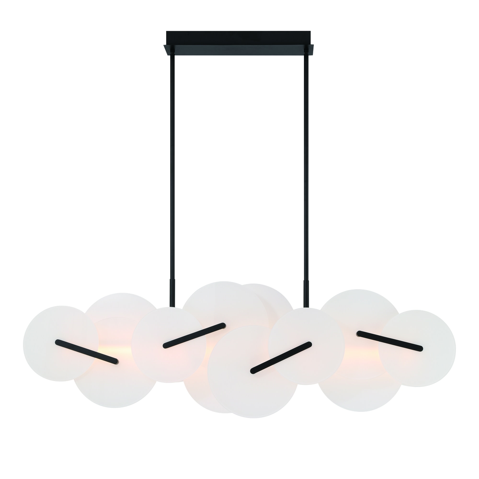 Photos - Chandelier / Lamp Eurofase Lighting 47210 Nuvola 56" Wide LED Abstract Linear Chandelier Black Indoor Lighting Chandeliers 47210-028