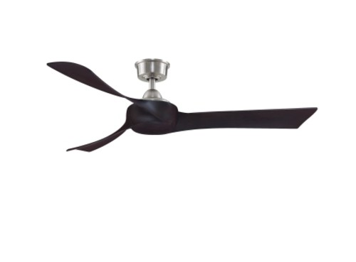 Fanimation Wrap Custom-KIT-56 Wrap Custom 56" 3 Blade Indoor / Outdoor Ceiling Fan with Remote Control Brushed Nickel / Dark Walnut Fans Ceiling Fans