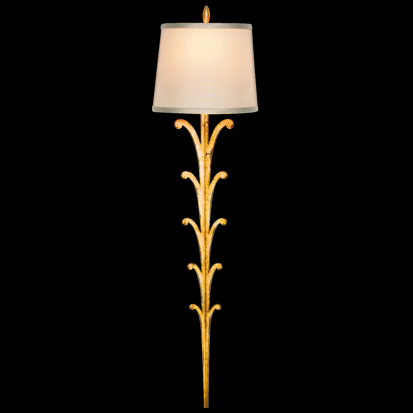 Fine Art Handcrafted Lighting 439450ST Portobello Road Single-Light Wall Sconce with Hand-Tailored Silk Shade Gold Leaf Indoor Lighting Wall Sconces