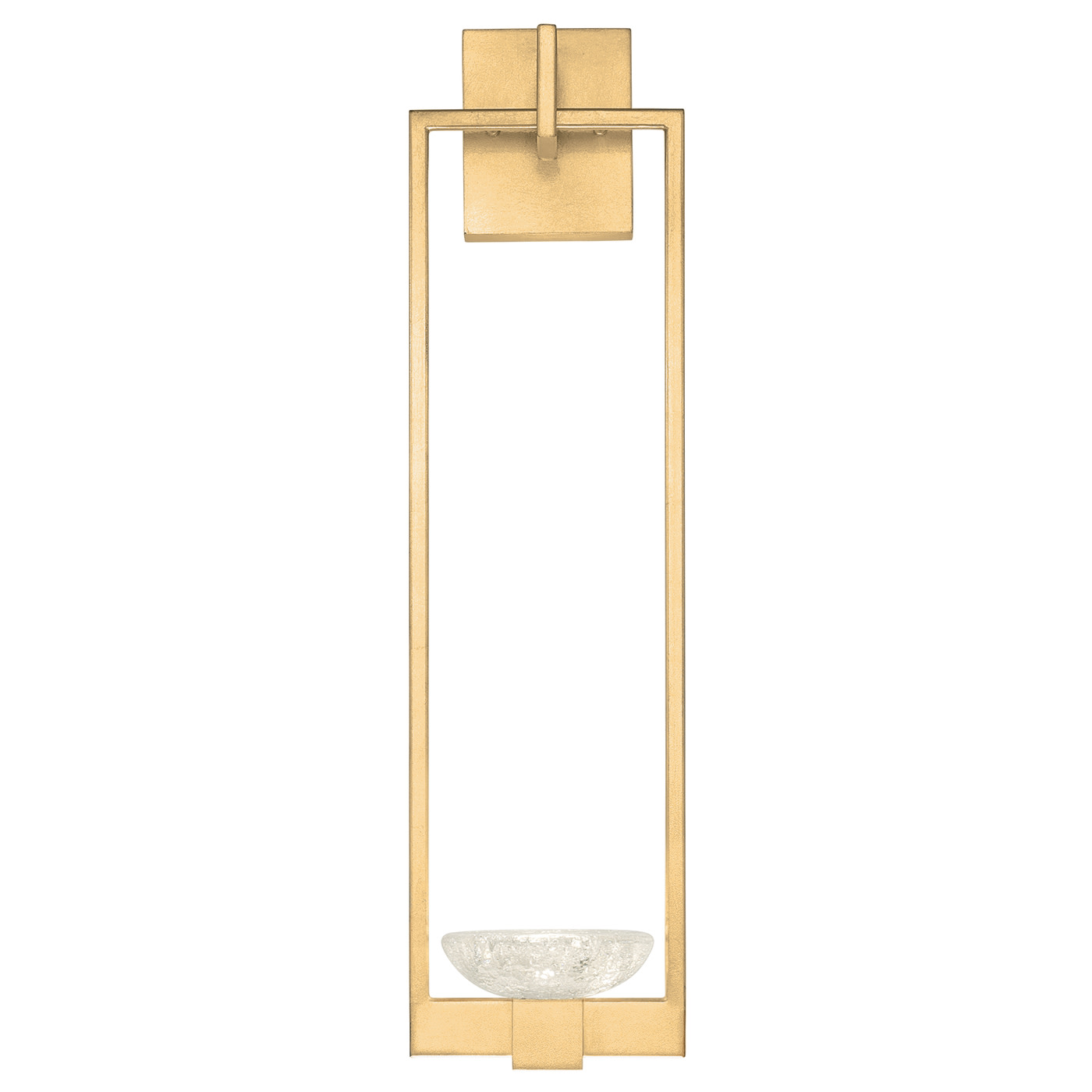 Fine Art Handcrafted Lighting 893350-2ST Delphi Single Light 27" Tall LED Wall Sconce Gold Toned Silver Leaf Indoor Lighting Wall Sconces