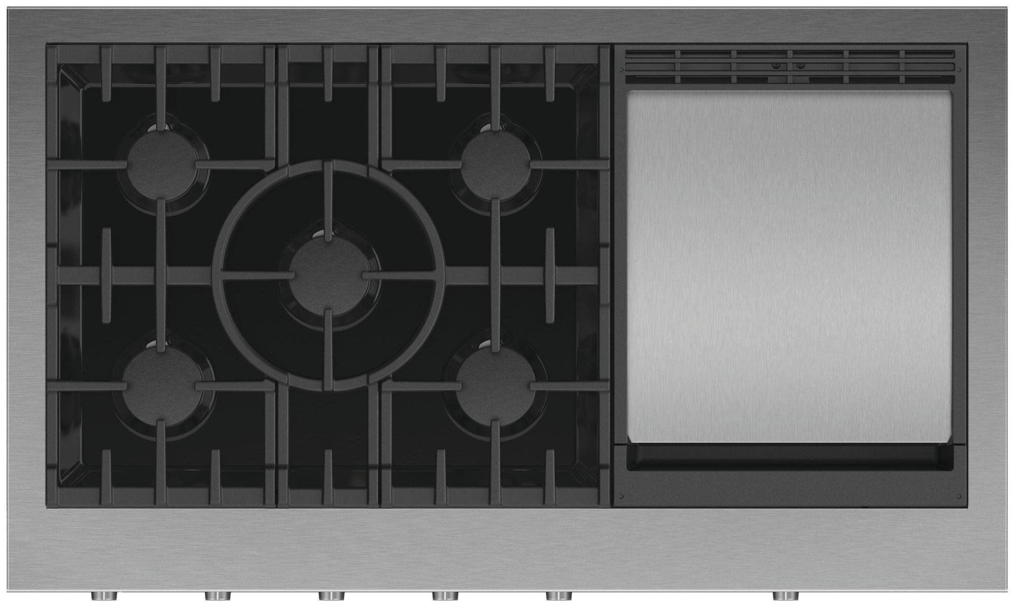 Photos - Cooker Fisher & Paykel Fisher and Paykel CPV3-485GD-L 48 Inch Wide 5 Burner Professional Style Series 9 Liquid Propane Gas Cooktop with Griddle Sta 