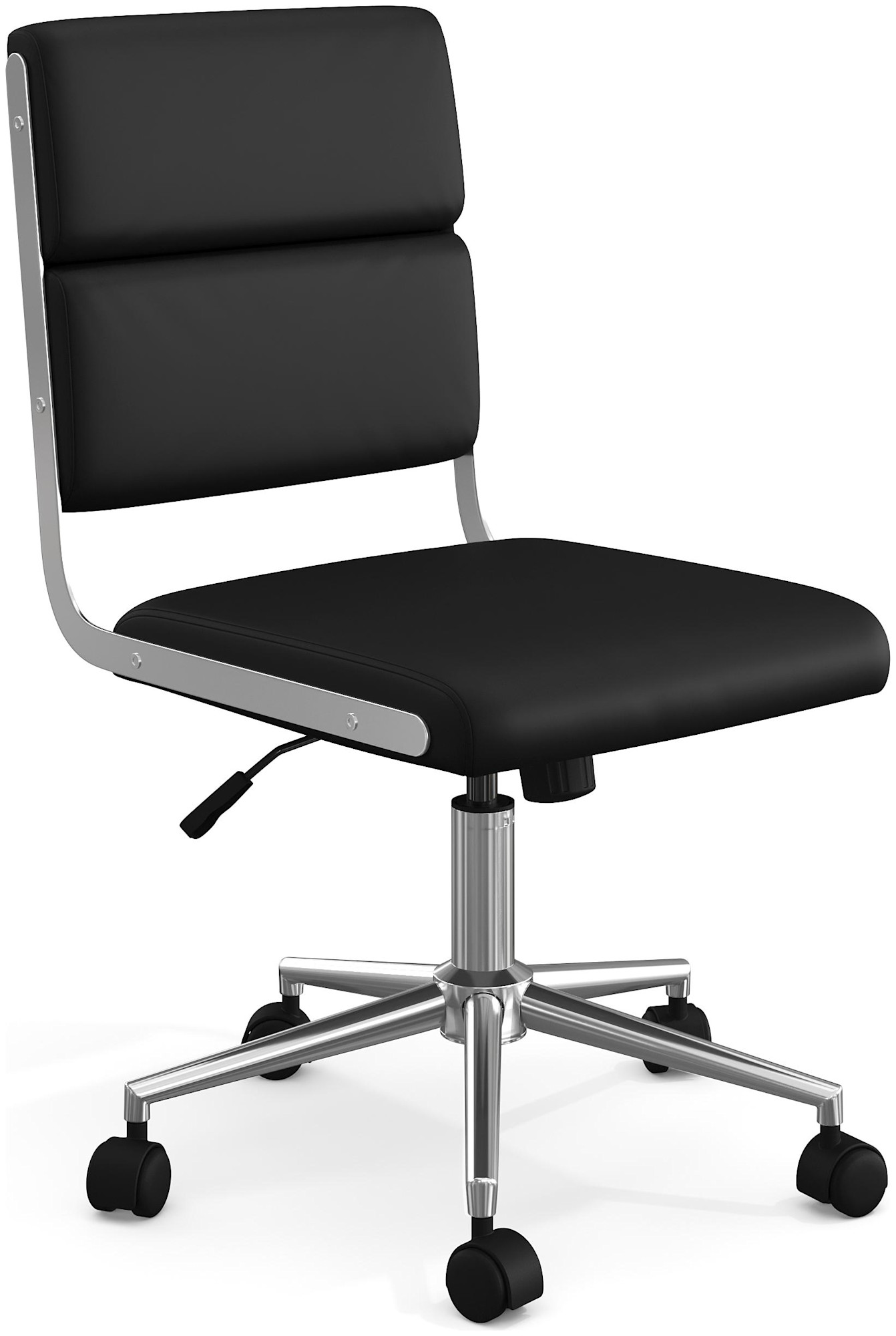 Photos - Chair Flash Furniture CH-240229-1-MS Lulu 27" Wide Metal Framed Faux Leather Office  Black Indoor Furniture s Office CH 