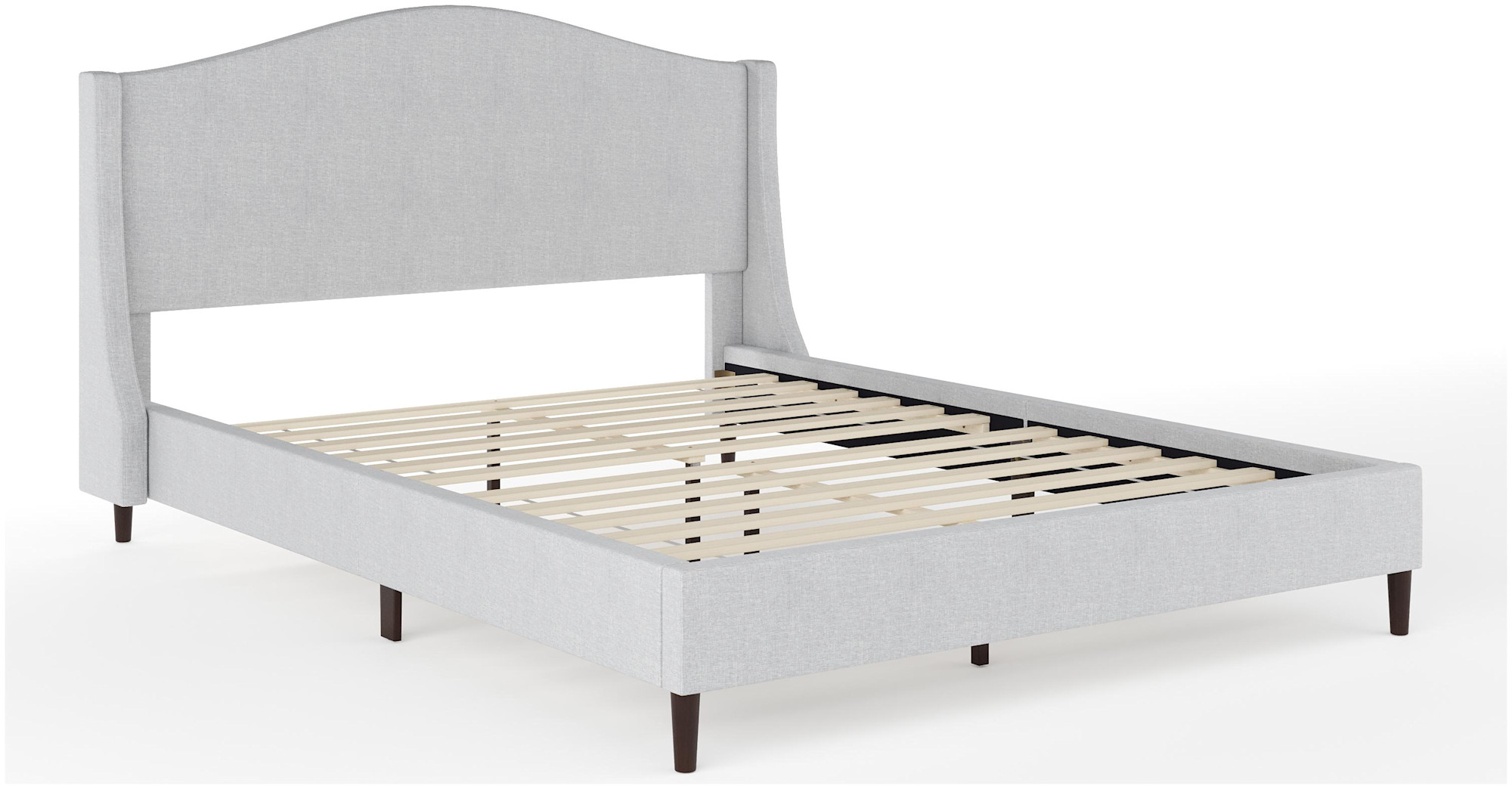 Photos - Bed Flash Furniture TW-3WDB02B-Q-MS Amelia Queen Wooden  Frame with Tapered Wood Legs Gray / Black Indoor Furniture s Pane 