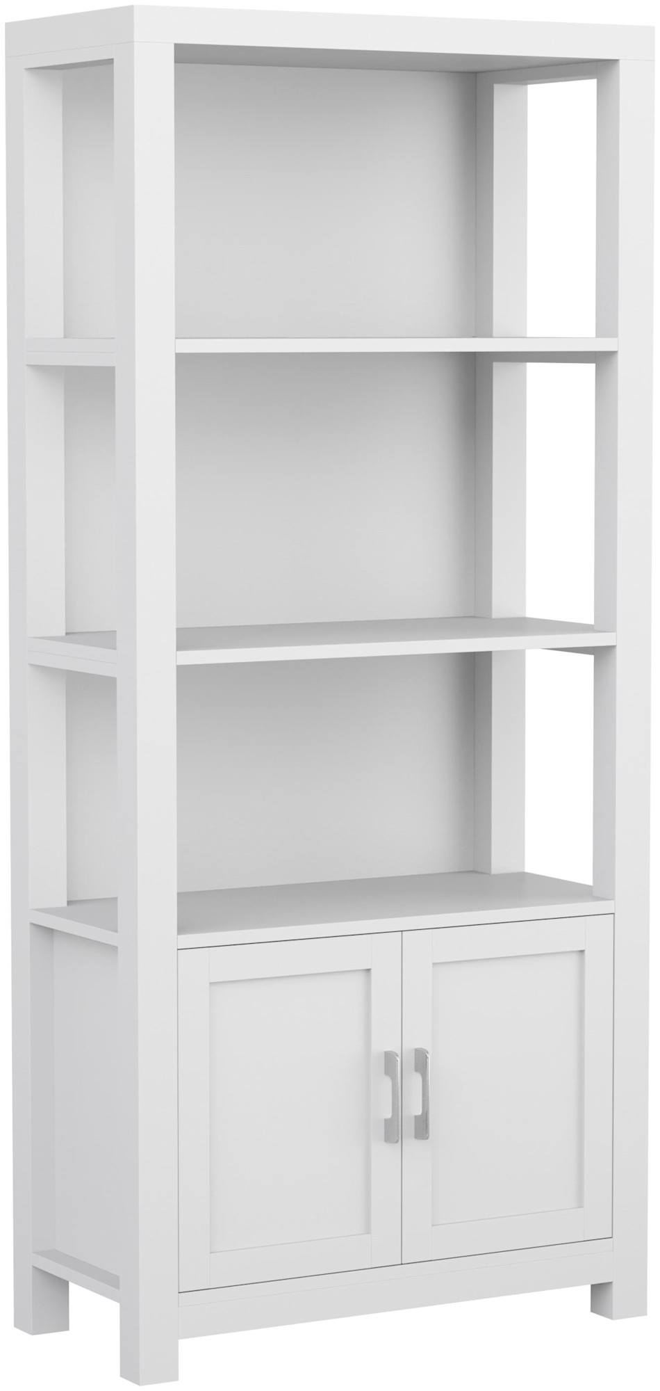 Flash Furniture ZG-053-MS Hutton 68" Tall Steel and Wood Shelving Unit with Built In Storage Cabinet Gray / Brushed Nickel Storage and Organization