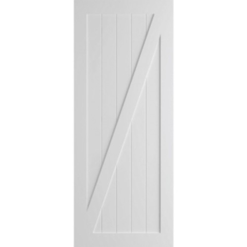 Frameport MOD-BD-FZB-7X3-1/2 Modern 42 Inch by 84 Inch Flat Z-Brace Barn Door Primed Doors Barn Doors Door Slab Only