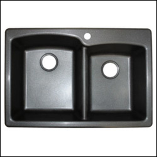 Photos - Kitchen Sink Granite FrankeUSA EO33229-1 Ellipse 22" Double Basin Undermount  Composite  Onyx Sinks s Composite EO 