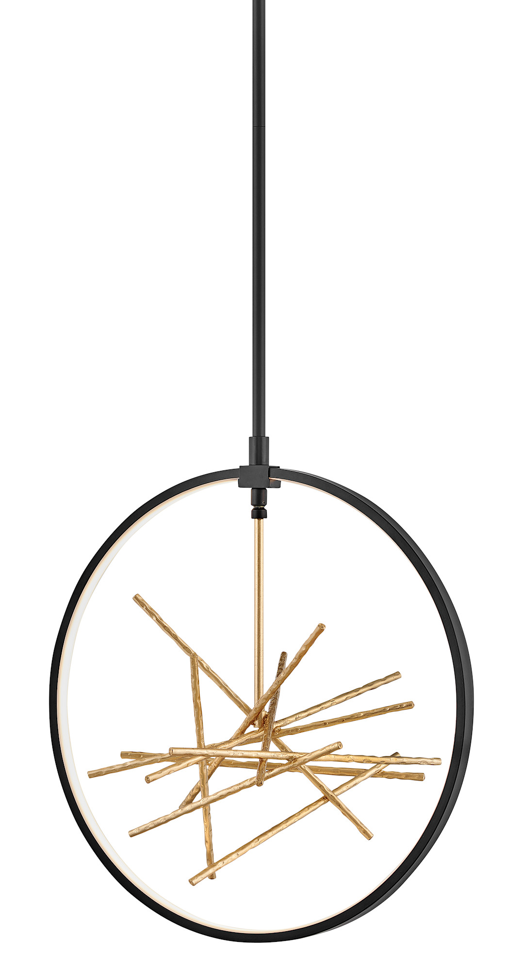 Photos - Chandelier / Lamp STYX Fredrick Ramond FR46405  18" Wide LED Abstract Pendant Black Indoor Lighting Pendants FR46405BLK 