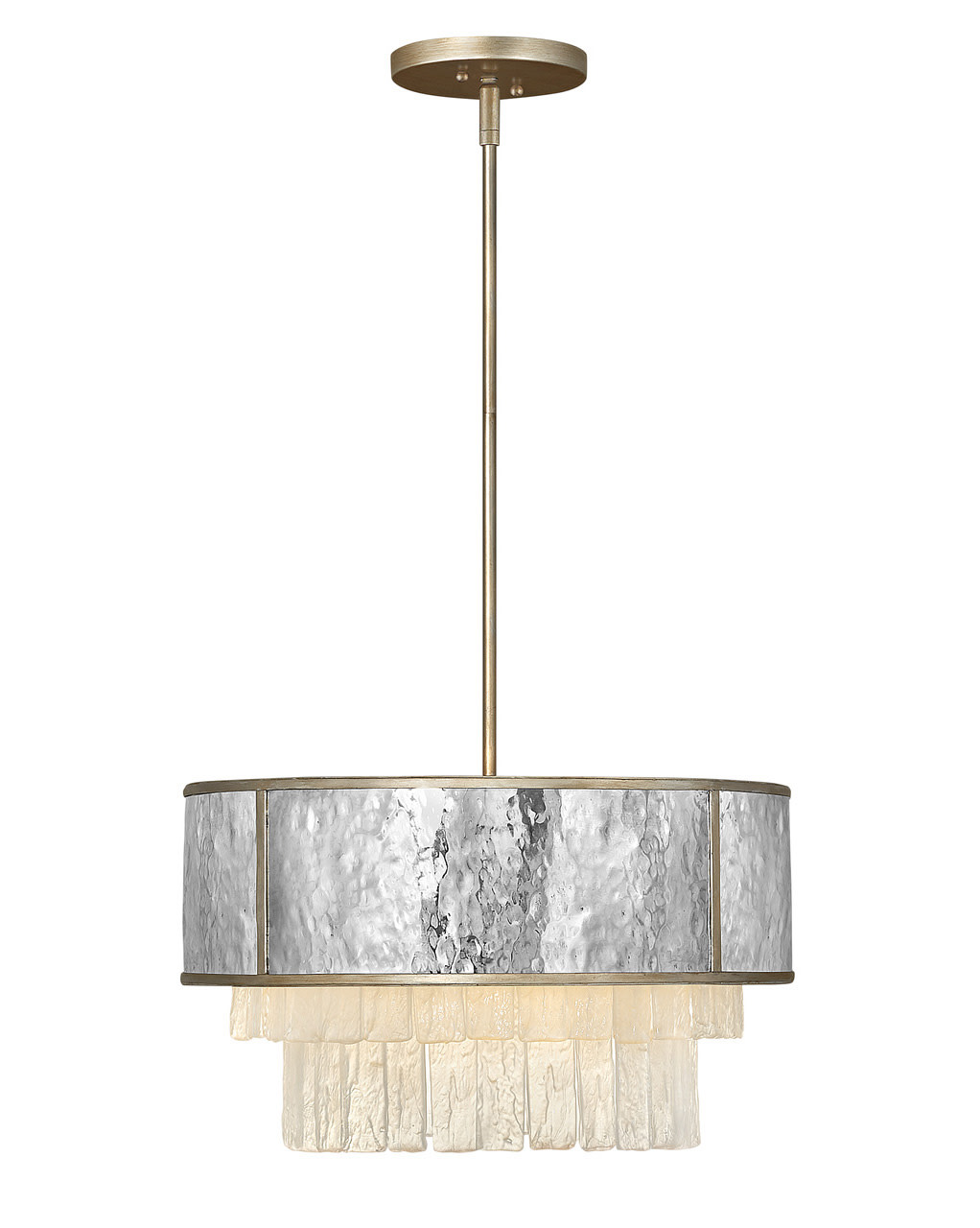 Photos - Chandelier / Lamp Reverie Fredrick Ramond FR32703  4 Light 20" Wide Waterfall Drum Chandelier Champagne Gold Indoor Lighting Chandeliers FR3270 