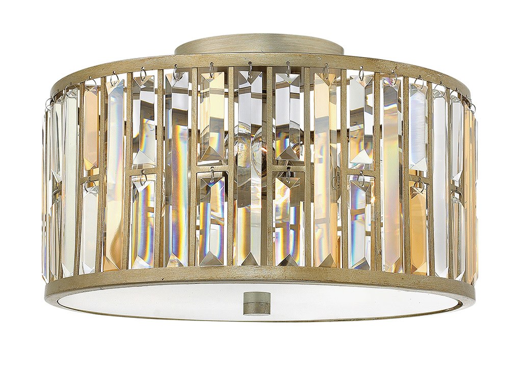Photos - Chandelier / Lamp Gemma Fredrick Ramond FR33731 3 Light Flush Mount Ceiling Fixture from the  Collection Silver Leaf Indoor Lighting Ceiling Fi 