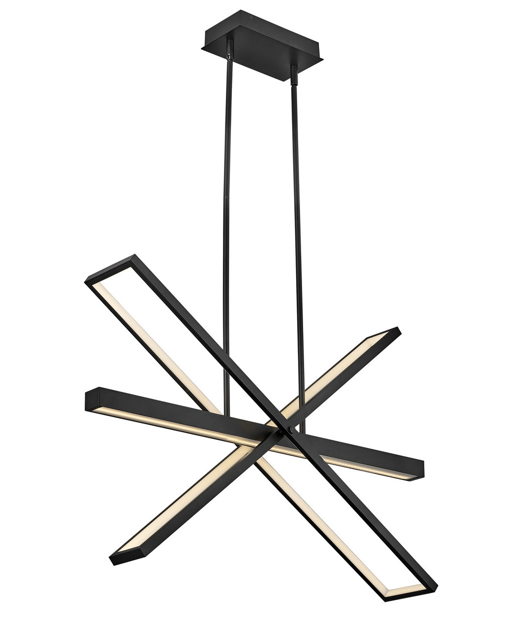 Photos - Chandelier / Lamp Fredrick Ramond FR34806 Tangent Light 36" Wide LED Linear Chandelier Black Indoor Lighting Chandeliers FR34806BLK