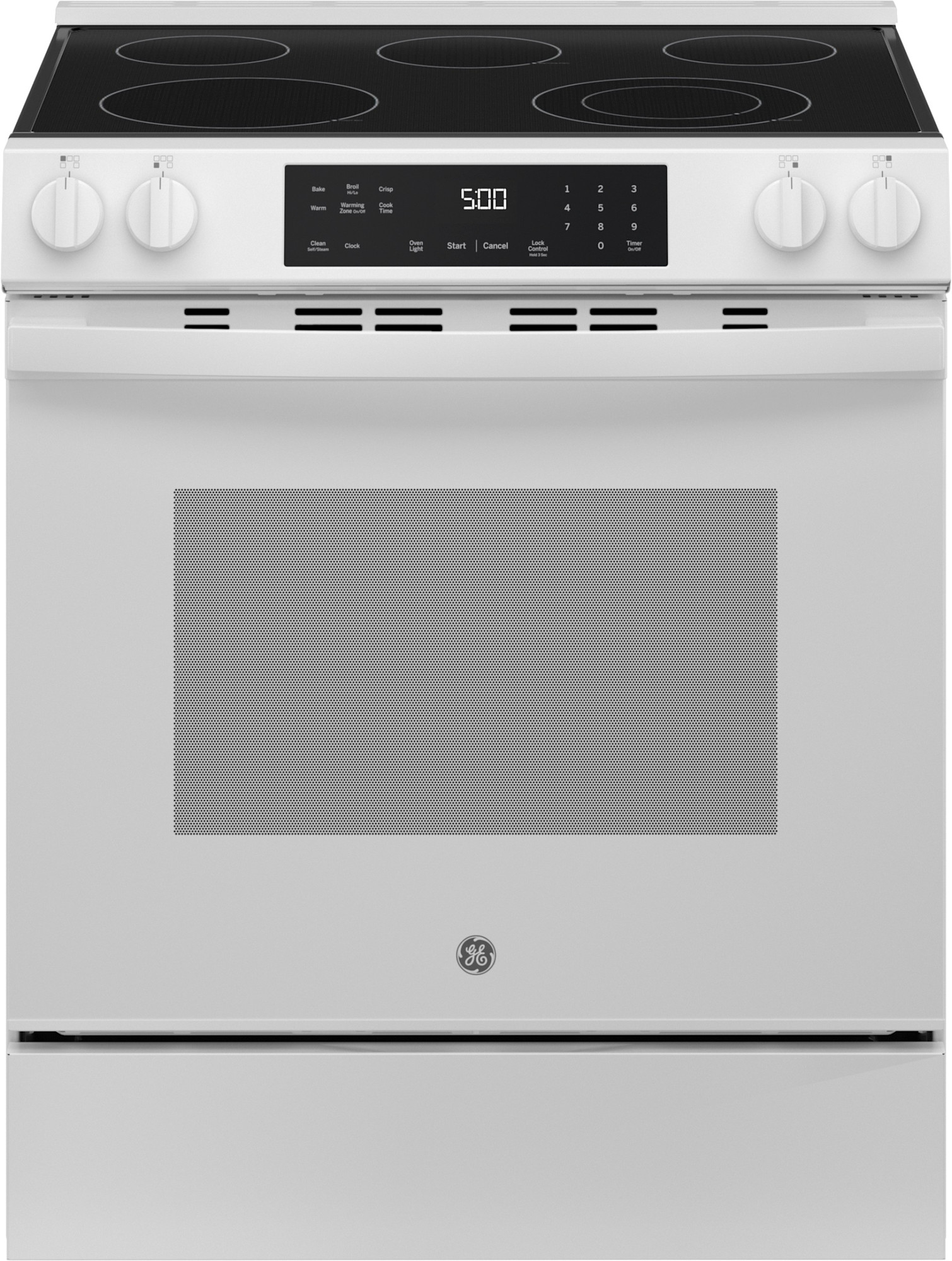 Photos - Cooker General Electric GE GRS500PV 30 Inch Wide 5.3 Cu. Ft. Slide In Electric Range with Storage Drawer and Radiant Burners White Cooking Appliance 