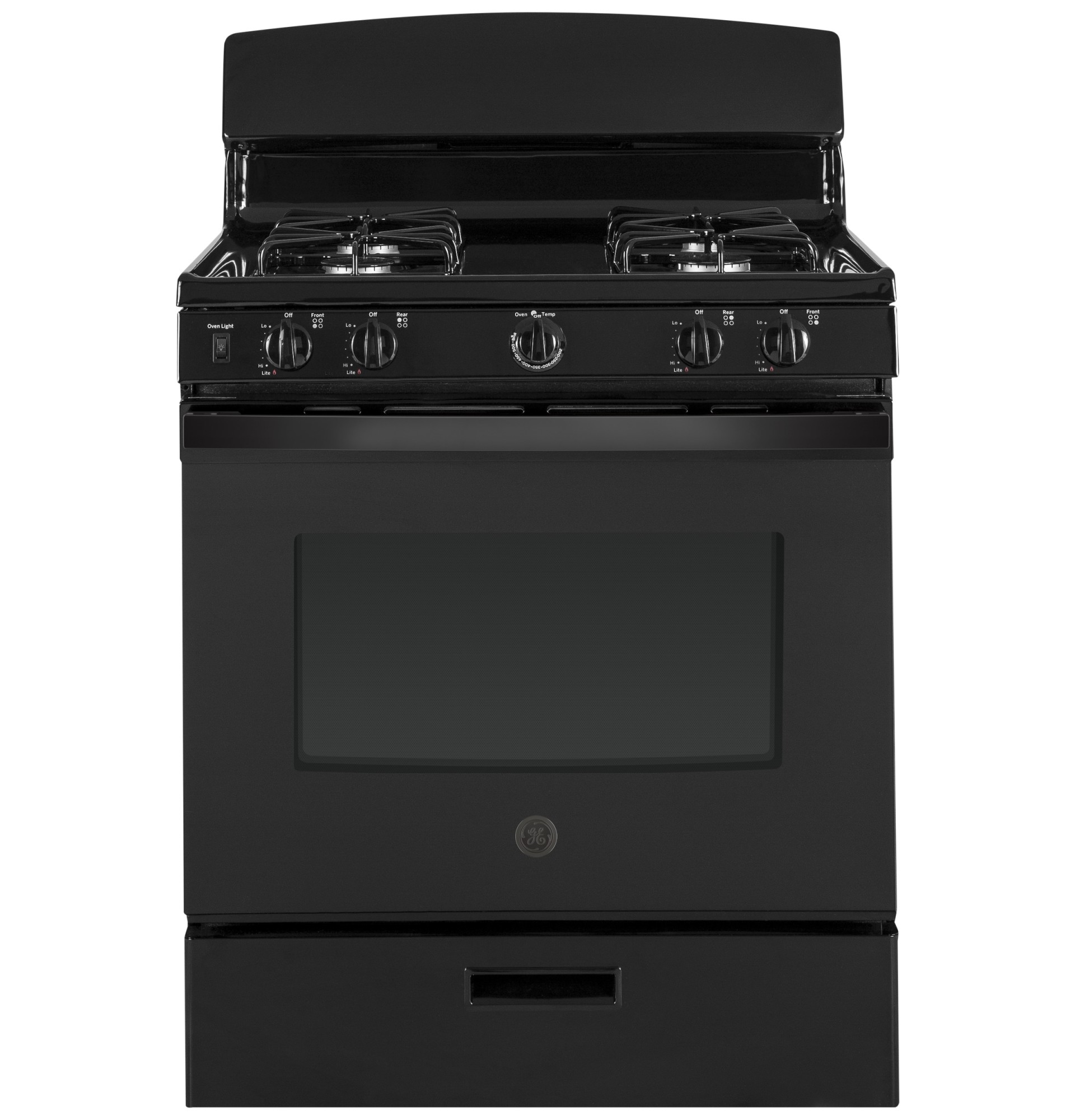 GE JGBS30E 30 Inch Wide 4.8 Cu. Ft. Free Standing Gas Range with 13000 BTU Burner Black Cooking Appliances Ranges Gas Ranges