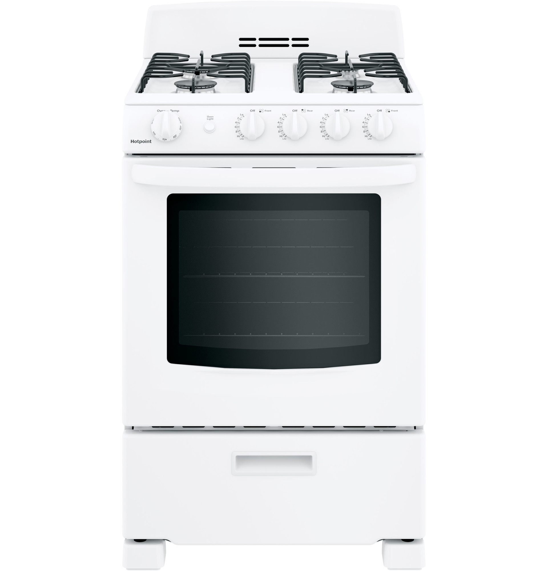 Photos - Cooker General Electric GE RGAS300 Hotpoint 24 Inch Wide 2.9 Cu. Ft. Free Standing Gas Range White Cooking Appliances Ranges Gas Ranges RGAS300DMWW 