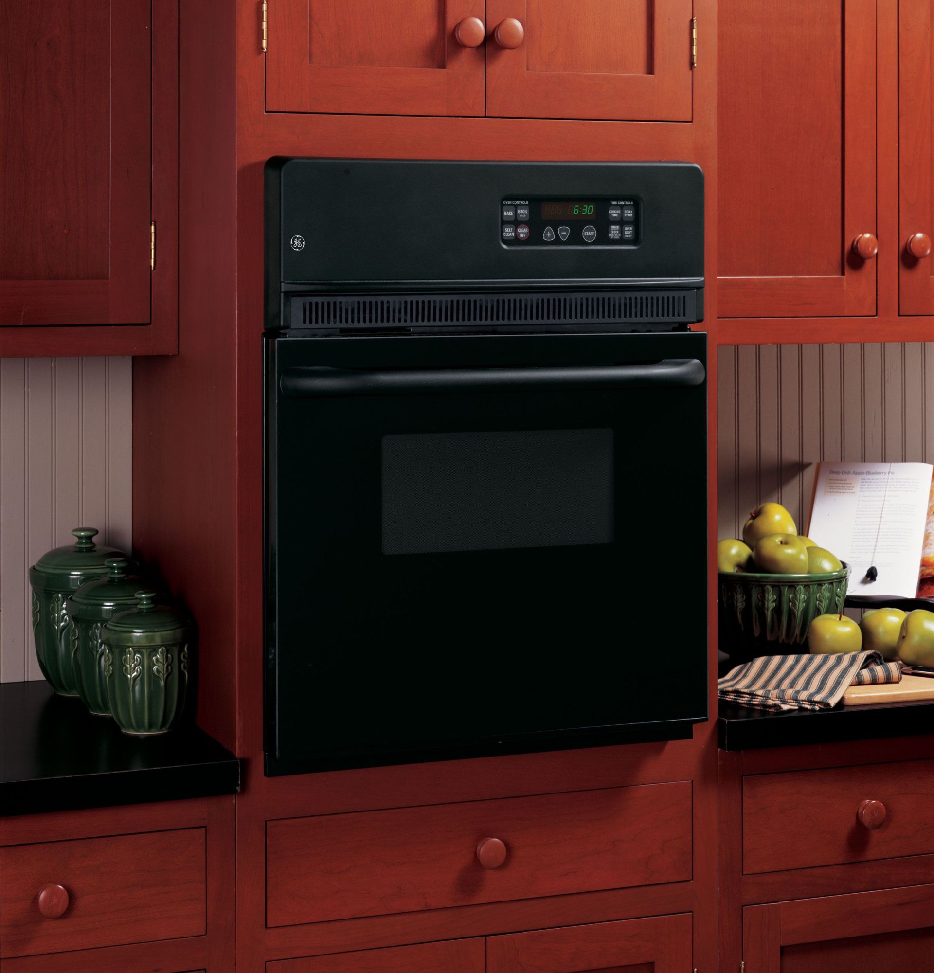 GE JRP20 24" Built-In Electric Oven with Self-Clean Mode and Clear View Window Black Cooking Appliances Wall Ovens Single Wall Ovens