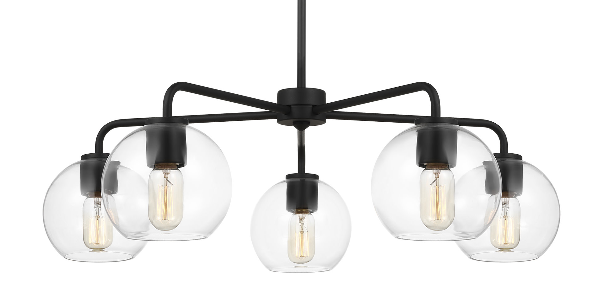 Photos - Floodlight / Street Light Wide Generation Lighting 3002505 Orley 5 Light 31"  Outdoor Chandelier Midnight Black Outdoor Lighting Chandeliers 3002505-11 
