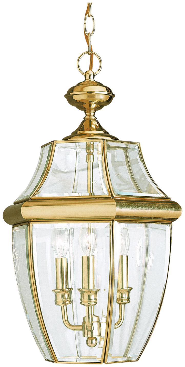 Photos - Floodlight / Street Light Lancaster Generation Lighting 6039EN  3 Light 12" Wide LED Outdoor Taper Candle Pendant Polished Brass Outdoor Lighting Penda 
