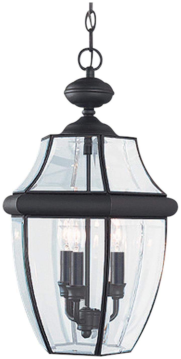 Photos - Floodlight / Street Light Lancaster Generation Lighting 6039EN  3 Light 12" Wide LED Outdoor Taper Candle Pendant Black Outdoor Lighting Pendants 6039E 