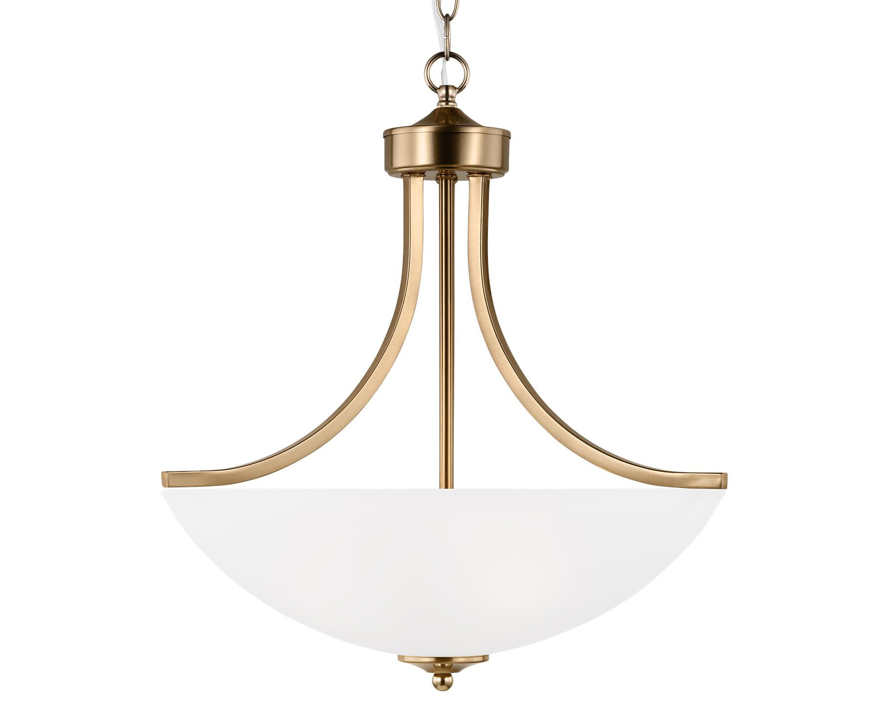 Photos - Floodlight / Street Light Wide Generation Lighting 6616503 Geary 3 Light 19"  Outdoor Pendant Satin Brass Outdoor Lighting Pendants 6616503-848 