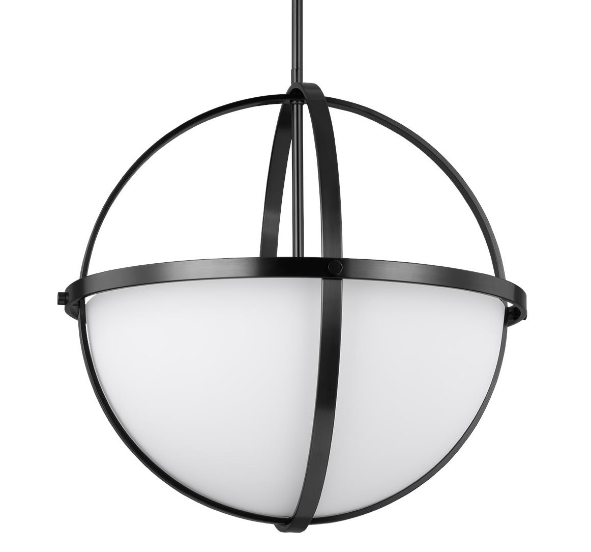 Photos - Floodlight / Street Light Wide Generation Lighting 6624603 Alturas 3 Light 19"  Outdoor Pendant Midnight Black Outdoor Lighting Pendants 6624603-112 