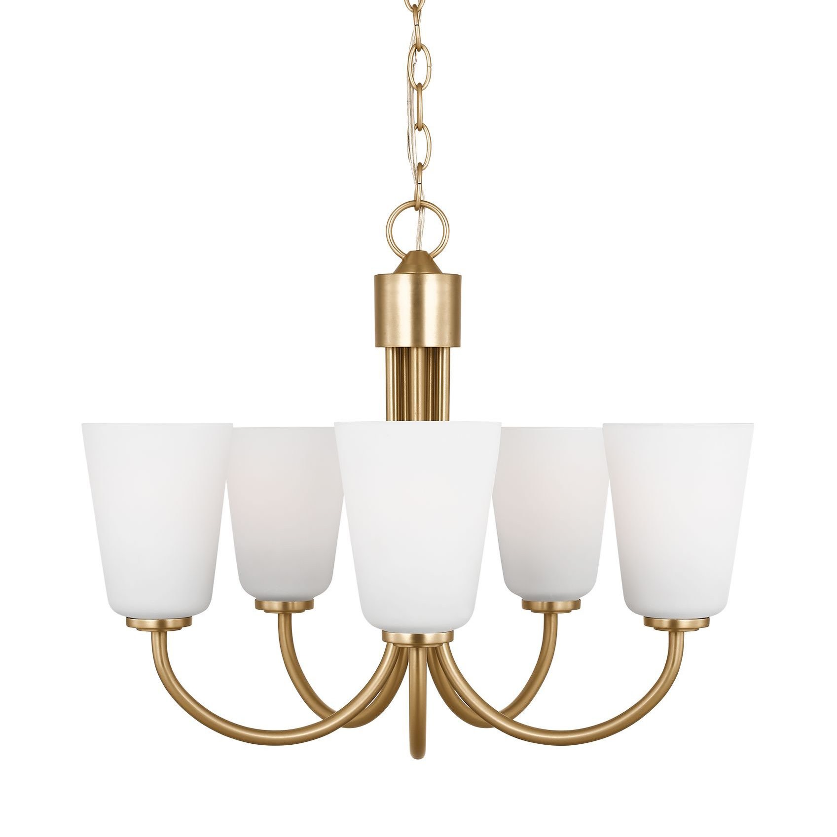 Photos - Chandelier / Lamp Miles Generation Lighting GLC1115 5 Light 21" Wide Chandelier Satin Brass Indoor Lighting Chandeliers GLC1115SB