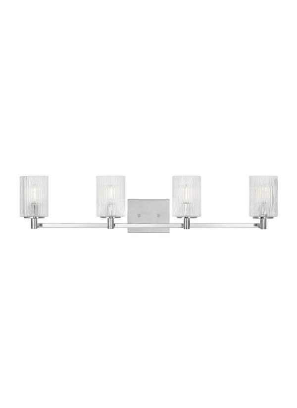 Photos - Chandelier / Lamp Generation Lighting GLV1044 Lando 4 Light 35" Wide Vanity Light Chrome Indoor Lighting Bathroom Fixtures Vanity Light GLV104