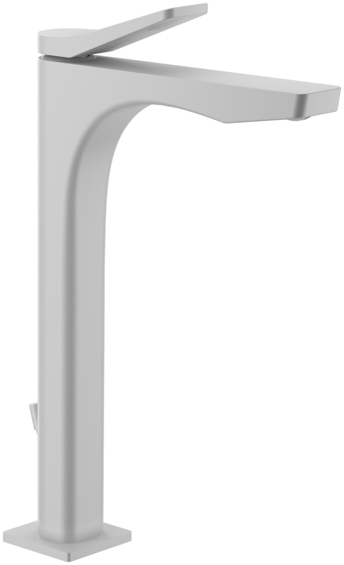 Gessi 59003 Rilievo 1.2 GPM Tall Single Hole Bathroom Faucet with Pop-Up Drain Assembly Matte White Faucet Bathroom Sink Faucets Single Handle